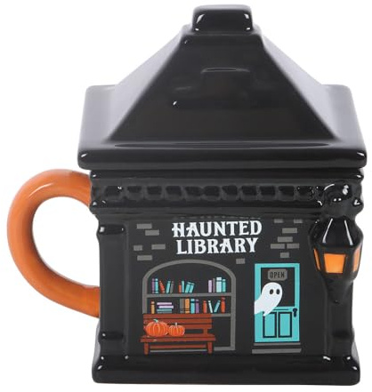 Something Different Wholesale Haunted Library Lidded Mug | Decorative Gothic Cup