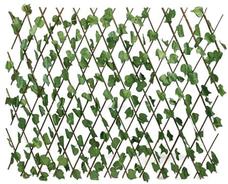 Gardenwize - Solar Expandable Garden Trellis with 100 LED Lights, Artificial Leaf Privacy Screen Panel, Outdoor Solar Trellis for Fence, Wall & Garden Screening