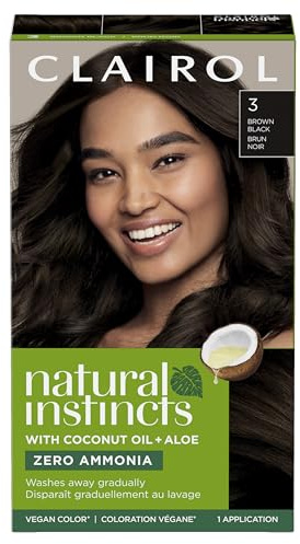 Clairol Natural Instincts Demi-Permanent Hair Dye, 3 Brown Black | 1 Pack