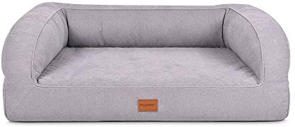 Mypado Hundebett Flo Luxuryline Standard mit Schaumstoffkern (110 x 90, Silber)