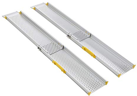 Aluminium Premium Teleskop-Rampe Teleskopschienen Rollstuhlrampen Auffahrschienen - bis 152,4 cm (MR10719-5)