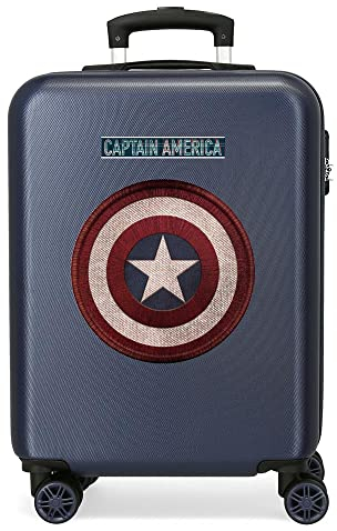 Marvel Avengers Captain America Kabinenkoffer Blau 38x55x20 cms Hartschalen ABS Kombinationsschloss 34L 2,6Kgs 4 Doppelräder Handgepäck