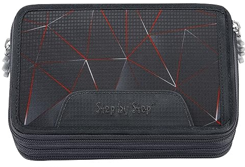 Step by Step XXL-Mäppchen Dragon Drako, schwarz-rot, 43-teilig, mit Schreibutensilien vorbestückt, für die 1. bis 4. Klasse