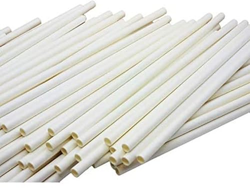 MAQA 200 pz Cannucce biodegradabili e compostabili Bianco, Cannucce in carta 20 cm, Cannucce imbustate singolarmente