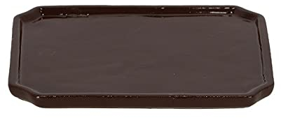 Rivanto® Bonsai Untersetzer rechteckig M aus Terracotta, 20,5x17x1,5 cm, für Pflanzkästen & Pflanztöpfe