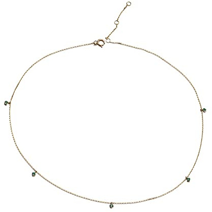 Epinki Echtes Halskette Gold 750 18 Karat, Klassiker Anhänger mit Smaragd (Grün, Rundschliff) 18K Halskette für Damen für Frauen, 40cm