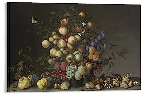 MHART Balthasar Van Der Ast Art Print Poster Canvas Wall Art Prints Poster Gifts Photo Picture Painting Posters Room Decor Home Decorative 16x24inch(40x60cm)