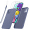 Vauki Funda para Samsung Galaxy A51 4G con 2 Piezas Cristal Templado Carcasa Suave Silicona TPU Antigolpes Anti-Arañazos Case con Correa de Muñeca para Samsung Galaxy A51 4G, Gris