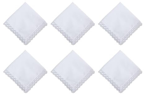 6x Leere Weiße Spitzentaschentücher Als Hochzeitstaschentücher für Handgefertigtes Hochzeitsgeschenk