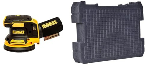 DEWALT DCW210N-XJ Cordless Sander 18V XR Brushless 125mm Bare Unit & DWST1-72364 T-STAK Foam Inlay, Dark Grey