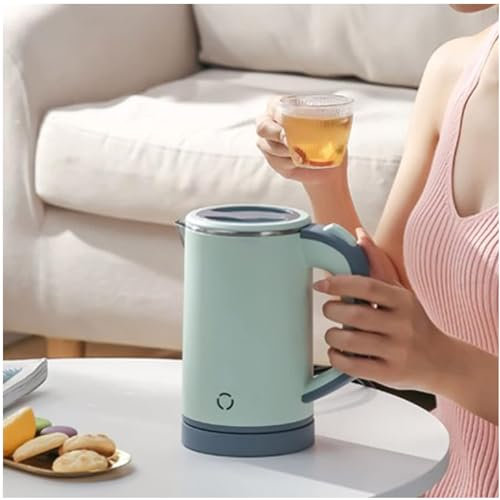 Electric Kettle, Electric Tea Kettle, Double Wall Electric Kettle, 0.8L Hot Water Boiler, Auto Shutoff And Boil Dry Protection, for Travel, Home, Office (green)