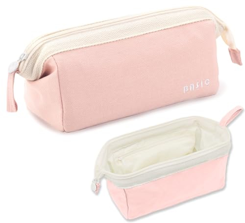 X SIM FITNESSX Federmäppchen Federtaschen Mäppchen Teenager Stifte Etui Großes Federmäppchen Tasche Große Kapazität Pencil Case Halter Schreibwaren Desk Organizer (ROSA)