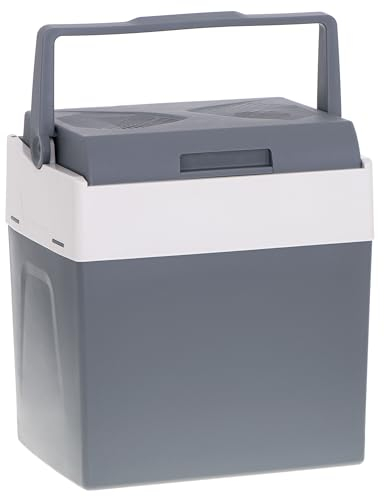 briebe Camp Nevera Portátil Eléctrica 28 litros, Coche, Camping, Viaje, 12V / 220V, Refrigera, Mantiene el Calor, Bajo Consumo, Gris, CF1153