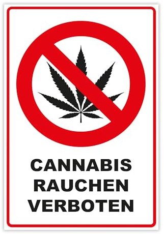 Schild Cannabis rauchen verboten, Alu-Dibond, 300x200 mm | 3 mm stark, wetterfest