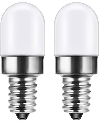 LED Fridge Bulb E14, 1.5W Small Edison Screw Bulbs Warm White, 2Pack | 15W Equivalent, 2700K Soft Glow, SES E14 Fridge Light Bulbs for Refrigerator, Salt lamp, Sewing Machine, Not-dimmable