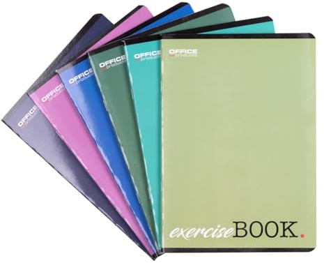 OFFICER PRODUCTS skolhäftapparat/format A5 60/60 ark linjerat/blandade 8-pack – 8 stycken/förpackning motiv sorterade/för barn för inskolning för grundskoleelever/med kant/vita kort