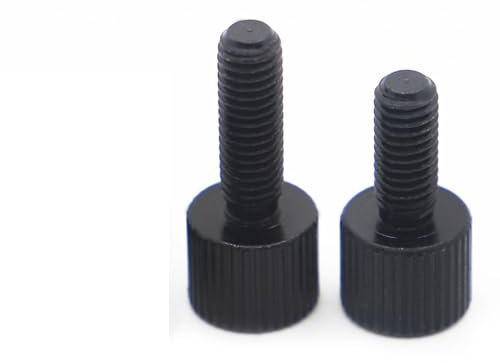 RKODRSMG 2–5 Stück Rändelschrauben aus schwarzem Karbonstahl, M2, M2,5, M3, M4, M5, M6, einfacher Typ, metrischer Rändelkopf, manuelle Einstellschrauben(16mm,M5 2pcs)