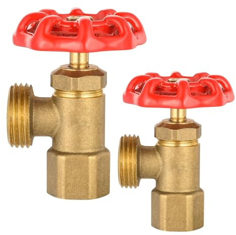 EFIELD 2-Pack Boiler Drain Valve, 1/2 inch FIP x 3/4 inch MHT, Multi-Turn, Brass Made,(BOILER014-2PCS)
