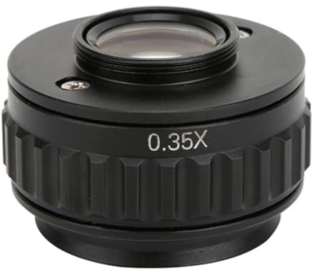Adattatore C-Mount 0,35X per Microscopio Trinoculare, Attacco Obiettivo Fotocamera in Metallo Robusto e Compatibile