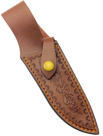 RIVDEE Leder Messerscheide,Holster mit GürtelschlaufeErwachsene, Einheitsgröße (braun)
