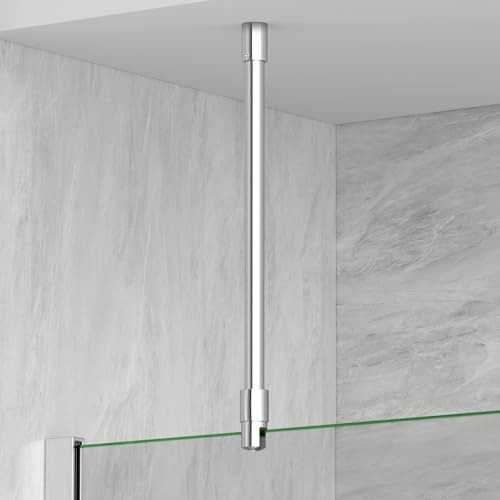 S'AFIELINA Stabilisierungsstange Dusche 50cm für 6-10mm Glas 1 Stück | Deckenstütze aus Edelstahl mit 360° Gelenk, Haltestange für Walk-In Duschen und Duschwand Stabilisierung