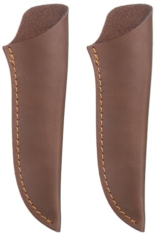 sourcing map 2pcs Leather Knife Sheath 6.54 x 1.97 Leather Pocket Knife Sheath with Hole for Folding Knife Camping Hunting Outdoors, Deep Brown