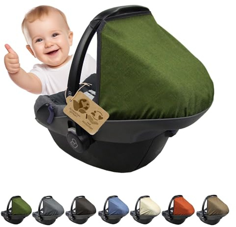 Capota parasol [protección solar para portabebés] compatible con Maxi Cosi Pebble grupo 0+ (verde oscuro)