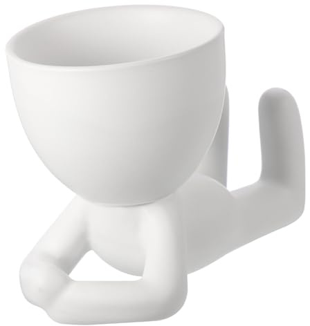 Toddmomy Keramischer Blumentopf in Mensch-Form Minimalsitischer Sukkulenten-Topf Für Innenräume Dekoratives Pflanzgefäß Für Tisch Und Ablage Für Garten Büro