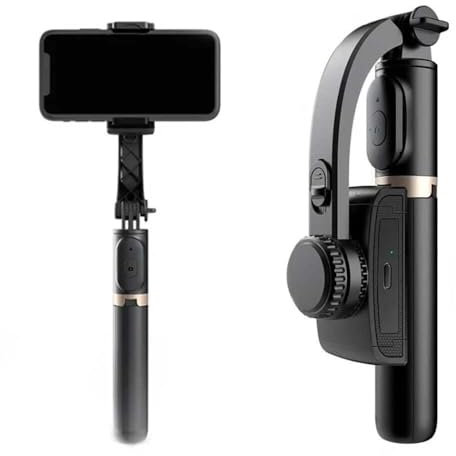 Treppiede Per Smartphone Monopiede Portatile, Con Stabilizzatore, Gimbal Estensibile Bastone Selfie Cavalletto Per Smartphone Selfie Stick Compatibile Con iPhone/Samsung/Telecamera