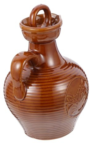 Mobestech Ceramic Wine Jug 500ml Portable Wine Pot Vintage Clay for Home Kitchen Drinking Accessory