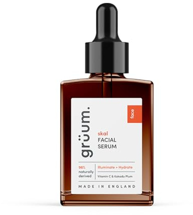 grüum 30ml Kakadu Plum with Vitamin C serum for face - 96% Naturally Derived Anti-ageing Face Serum for Women & Men - Made in the UK