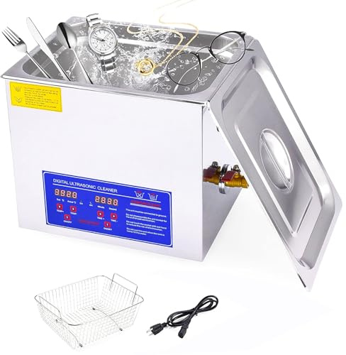 Ultrasonic Cleaning Machine, 6.5L Vinyl Record Disc/Disk washer machine, Professional Ultrasonic Parts Cleaner for Retainer Glasses Records Metal