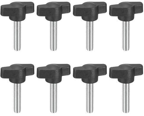 QUARKZMAN 8 Stück Flügelschraube M6 x 25mm | Rändelschraube Sterngriffmutter mit Griff, Sternschraube Sternkopfschraube Klemmknopf für Werkzeugmaschine Anziehen Geräte