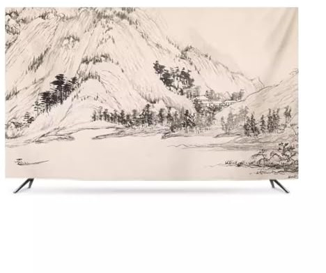 HSTANGKY Cubierta Antipolvo Para TV Con Pintura A Tinta Tela Decorativa Moderna Para Pantalla De TV Cubierta Para TV De Pared Para Interior Y Exterior LED Y LCD-landscape||40-43inch