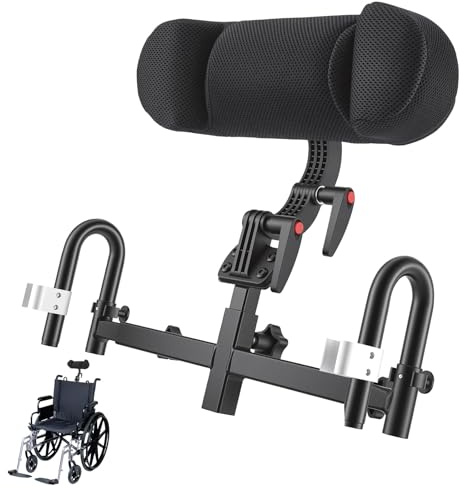 Appui-tête réglable pour fauteuil roulant pour personnes en situation de handicap, Coussin de soutien cervical à angle réglable, Soutien du cou pour utilisateurs de fauteuils manuels ou électriques