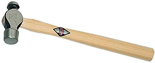 PICARD Schlosserhammer 1 lb | DIN 1041 | 325 mm | 600 g | Kugelhammer mit Hickory-Stiel | Englische Form | Hammer mit Kugel für Schlosser & Handwerk | Picard Hammer | Handwerkzeug