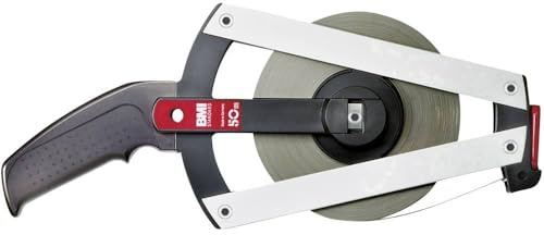 BMI 520031030A Rahmenbandmaß, 30 m x 13 mm, glasfaserverstärkt, gelb/schwarz/silber