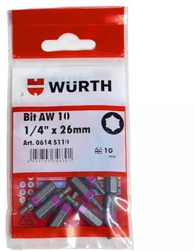 Würth Bit AW 10 Außensechskant C 6,3 (1/4 Zoll)