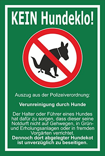 Melis-Folienwerkstatt Schild Kein Hundeklo - 30x20cm - 3mm Aluverbund – 20 VAR S00187-009-G
