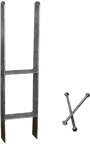feuerverzinkte H-Anker, Pfostenträger, Pfostenanker, Pfostenschuhe, Carport, H-Träger, mit Schrauben (Länge: 600mm, Gabelweite: 101mm)