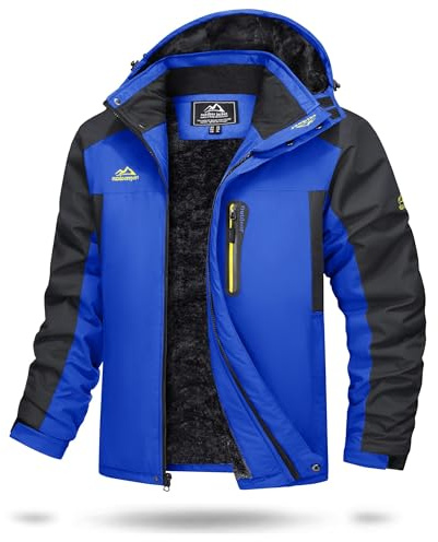 TACVASEN Waterproof Jackets Men Full Zip Fleece Jacket Warm Winter Coats