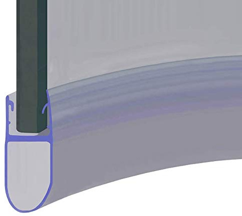 Pre Curved Shower Screen Door Bubble Seal | Fits 4, 5 or 6mm Glass | Seals Gaps of Up to 12mm | 850mm Long | SEAL028 (85cm Length)