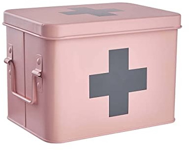 BUTLERS Medikamentenbox mit herausnehmbaren Fach MEDIC L22 x B16cm x H16 cm | Aufbewahrung und Organisation von Medikamenten | erste Hilfe Kasten und Hausapotheke