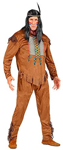 W WIDMANN MILANO Party Fashion - Indianer Kostüm 3-teilig | Mit Oberteil, Hose und Stirnband im Wilder Westen und Häuptling Look, für Karneval und Mottoparty