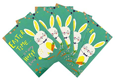 Hallmark Kleine Osterkarten, 5 Stück in 1, niedliches Design mit grünen Umschlägen