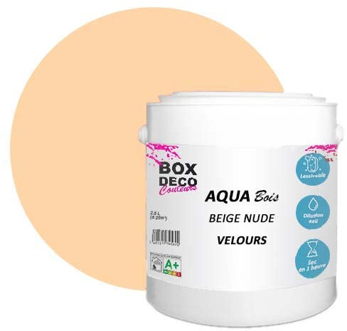 Möbelfärg akryl trä utseende sammet satin Aqua Wood - 2,5L/ 25 m², beige Nude
