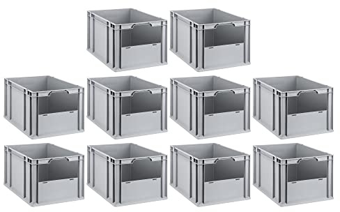 PROREGAL Mega Deal | 10x Eurobox NextGen Insight | Front offen | HxBxT 32x40x60 cm | Grau