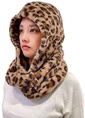 Lina & Lily Kapuzenschal Damen Winter Loop Schal aus Kunstfell
