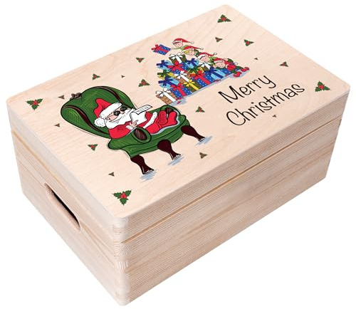 Creative Deco Weihnachtsgeschenke Personalisierte Holzkiste Weihnachtsmann