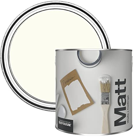 Rust-Oleum Peinture Mate Murs et Plafonds Blanche - Porcelaine 2,5L